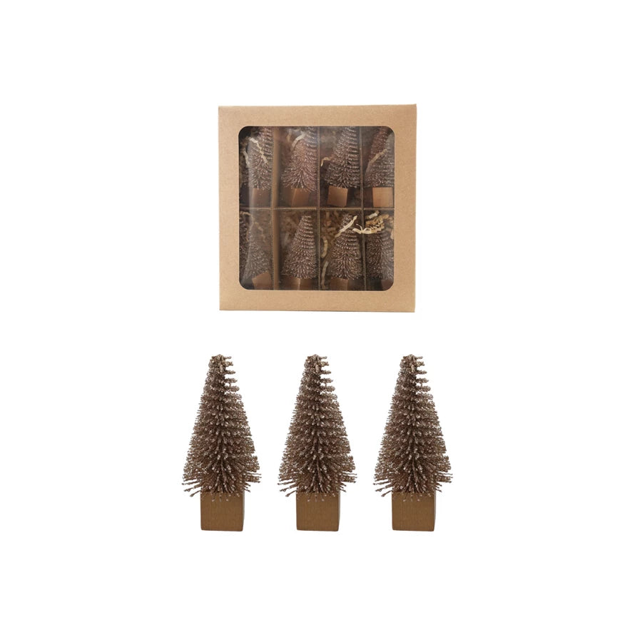 Set of 8 Bottle Brush Trees
