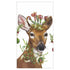 Guest towel paper napkin with artwork by Vicki Sawyer printed on it of a deer. 