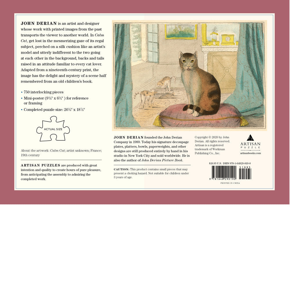 John Derian: Calm Cat 750 Piece Puzzle