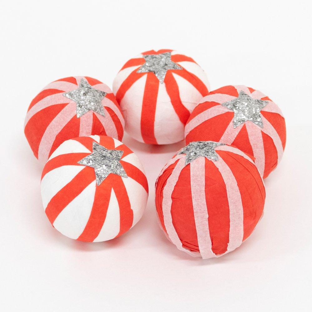 Five Peppermint Candy Surprise Balls