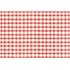 A painted gingham grid check pattern made of light red lines intersecting at deep red squares, on a white background.
