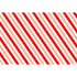 Bright red, diagonal candy cane stripes over white.