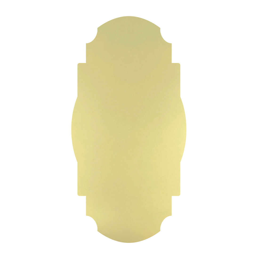 A die-cut paper Gold Frame Table Accent with the silhouette of a classical mirror.