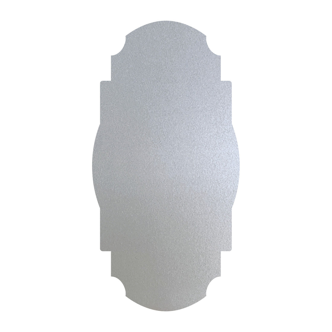 A die-cut paper Silver Frame Table Accent with the silhouette of a classical mirror.