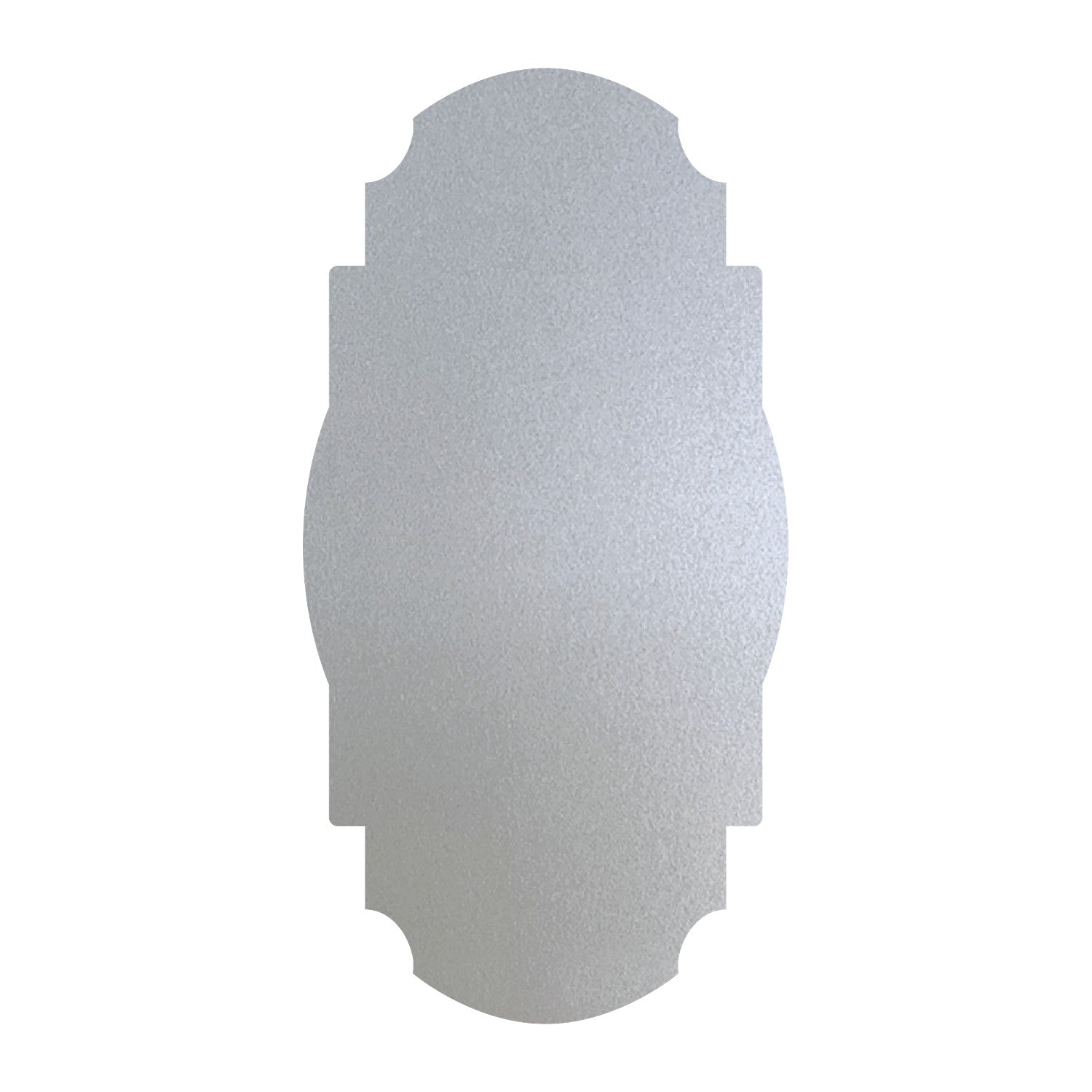 A die-cut paper Silver Frame Table Accent with the silhouette of a classical mirror.