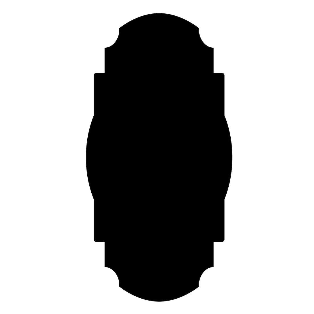 A die-cut paper Black Frame Table Accent with the silhouette of a classical mirror.