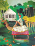 Replace with: A Marigolds Puzzle by New York Puzzle Company, depicting a woman riding a camel in a pond.