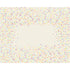 A cream paper runner with multi color confetti dots scattered around the perimeter, with an open area in the middle for a personalized message.