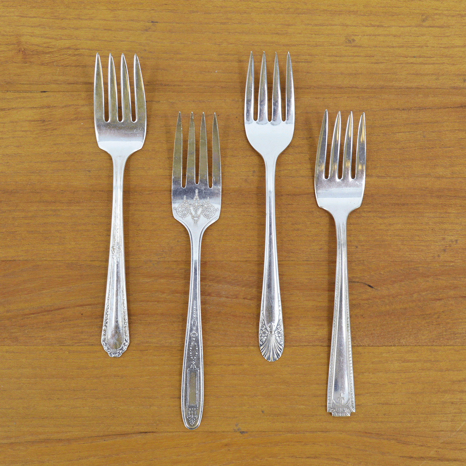 Vintage Silver-Plate Salad Forks set of Four