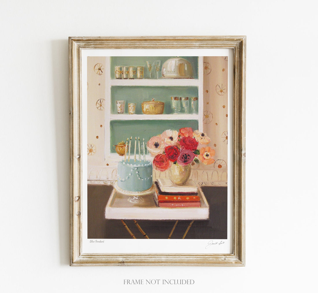 An exquisite Blue Fondant Small Art Print by Janet Hill, featuring a fine artist&