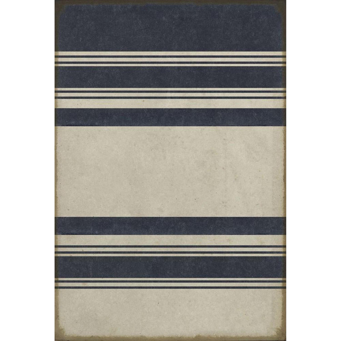 Organic Stripes Blue & White Vinyl Rug - Pattern 50