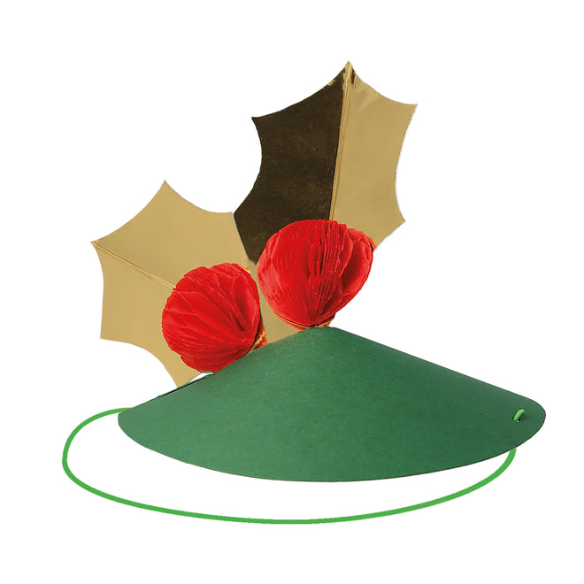 Party Hat with Holly & Berries on it