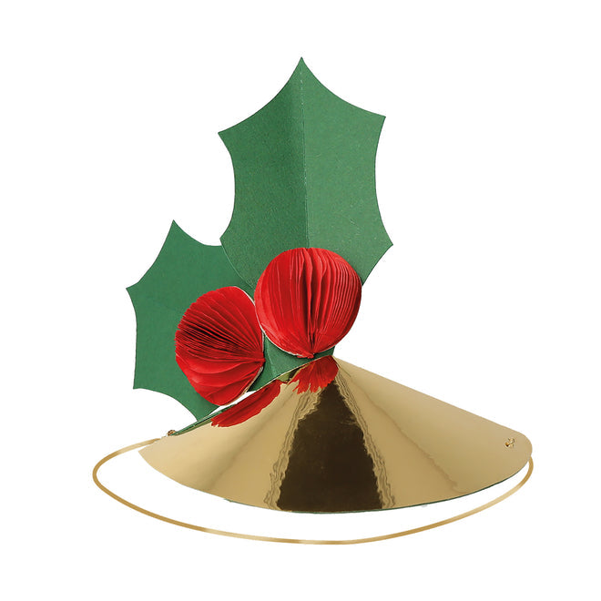 Party Hat with Holly & Berries on it