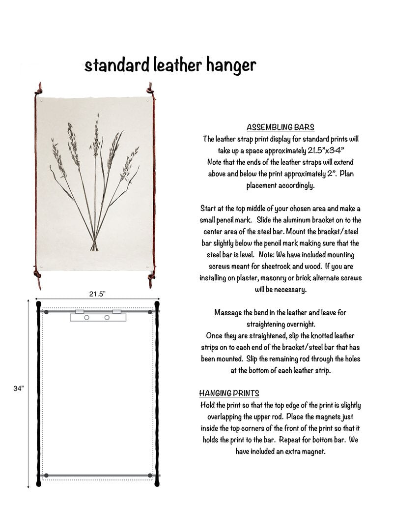 Single Standard Print Leather & Steel Hanger