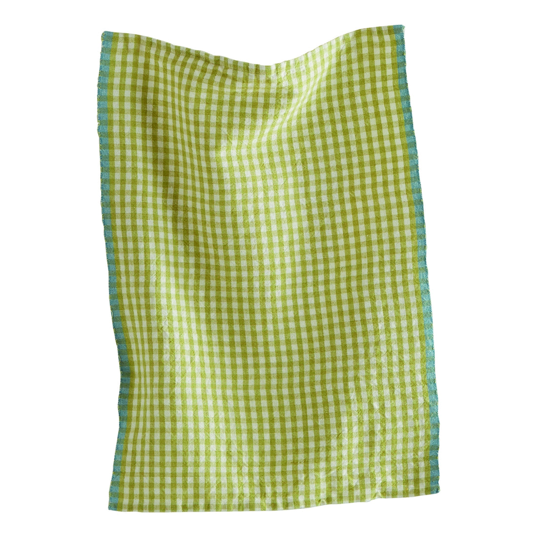 Green gingham check tea towel.