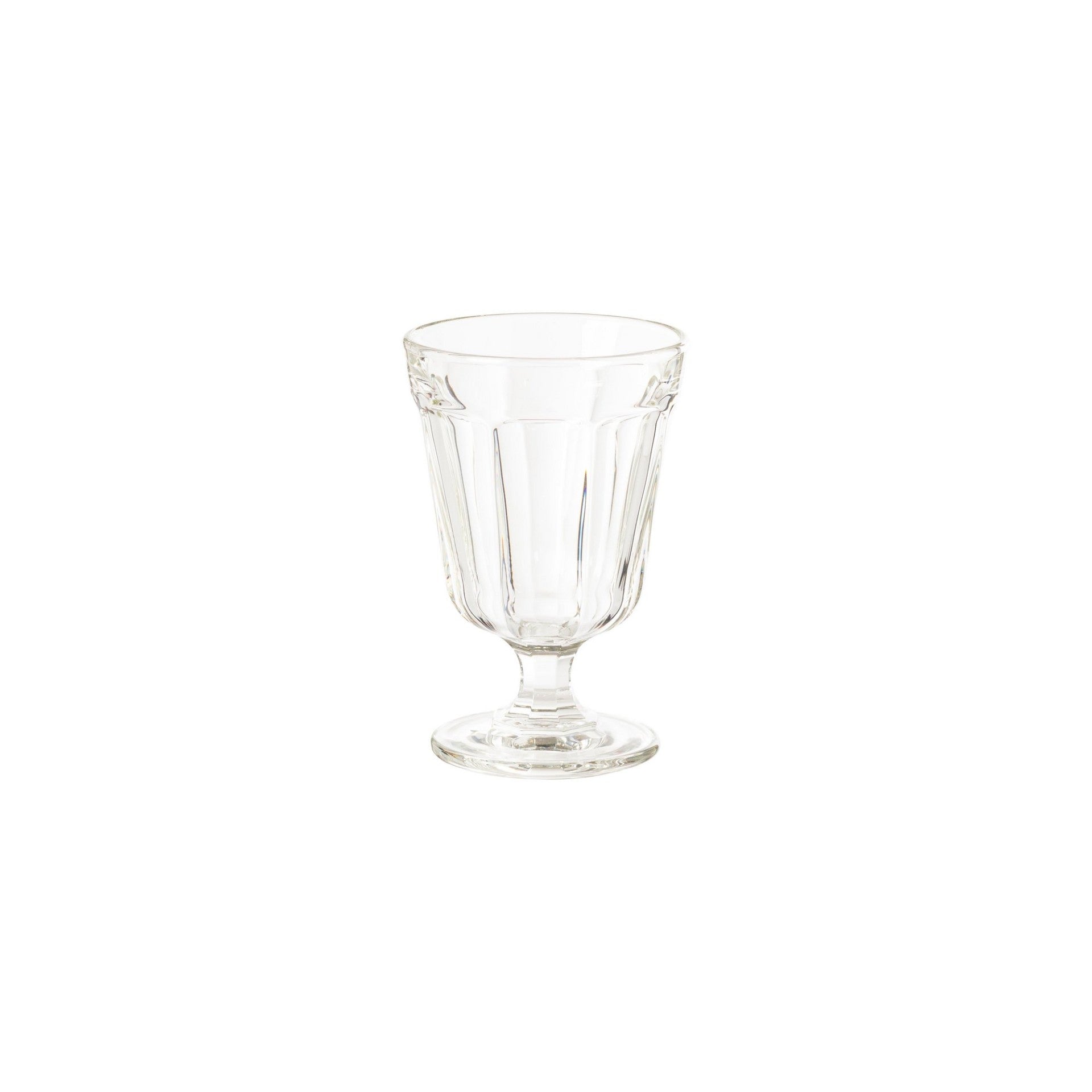 Two Casafina Living Gomos Water Glasses on a wooden table.