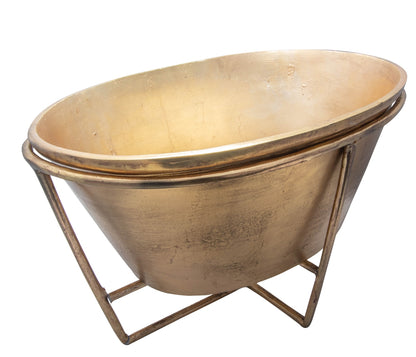 Extra Large Antique Brass Party Bucket on Stand