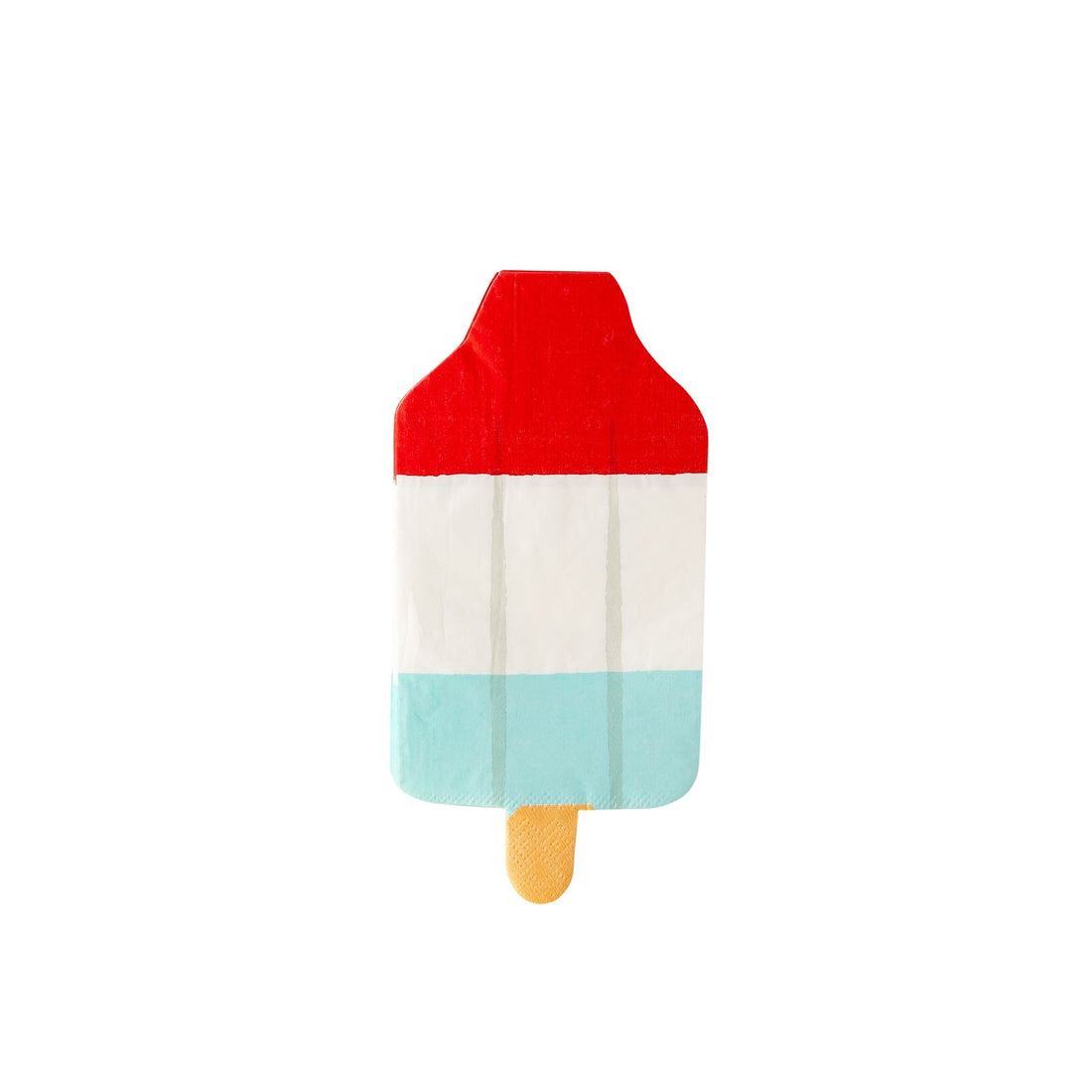 Rocket Pop Shaped paper napkin in red, white and blue color. 