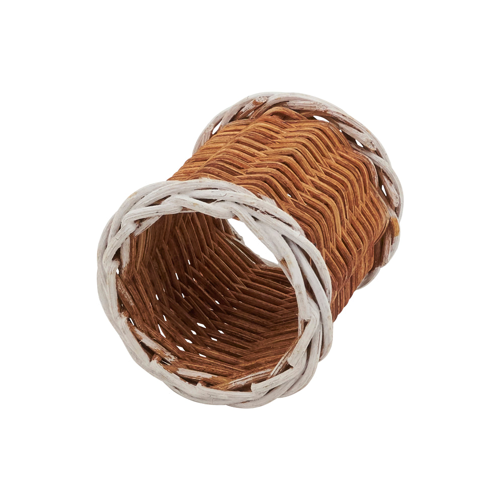 Two-tone rattan napkin ring. 