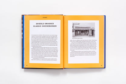 Inside page of The Great American Burger Book by George Motz.