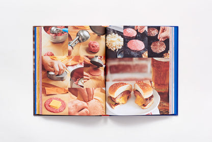 Inside page of The Great American Burger Book by George Motz.