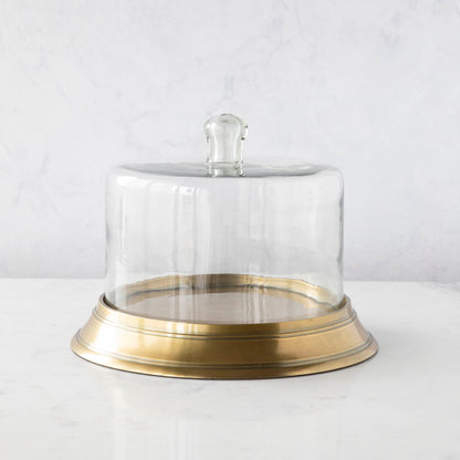 Antique Brass Round Glass Cloche