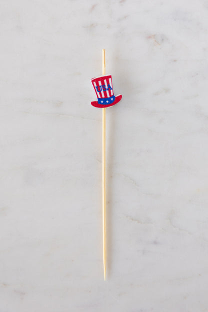 Patriotic hat cocktail/appetizer pick.