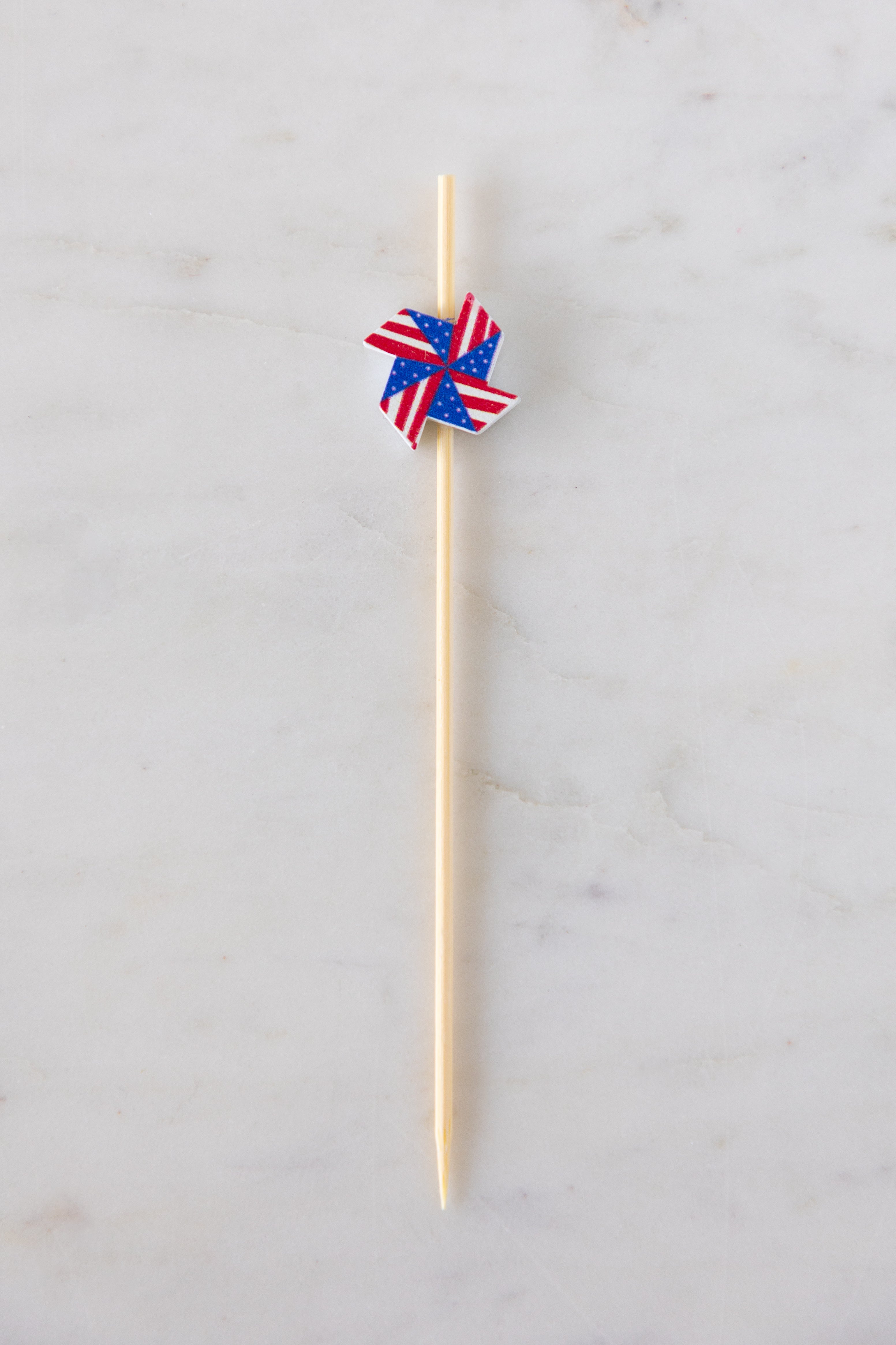 Patriotic pinwheel cocktail/appetizer pick.
