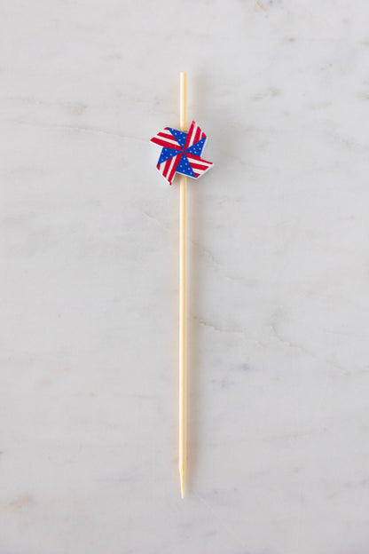 Patriotic pinwheel cocktail/appetizer pick.