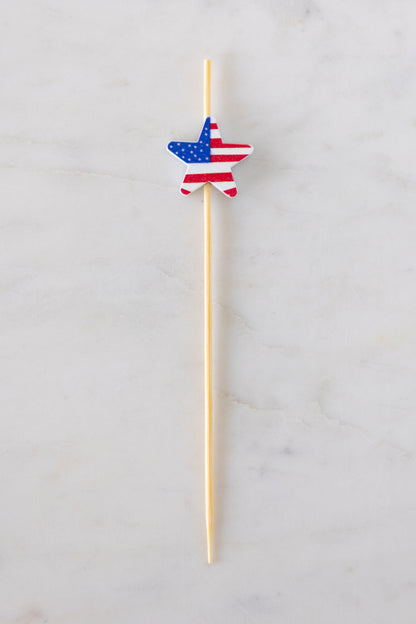 Patriotic star cocktail/appetizer pick.