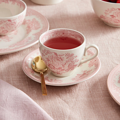 Pink Asiatic Pheasants teacup and saucer.