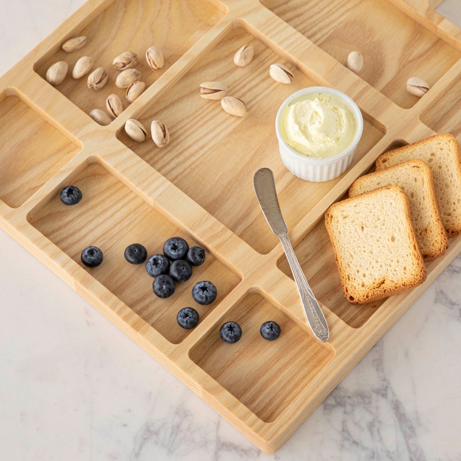 Ash Divided Serving Board