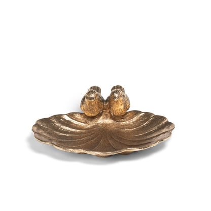 Gilded Perch Pewter Jewelry Dish.