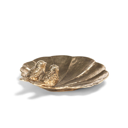 Gilded Perch Pewter Jewelry Dish.