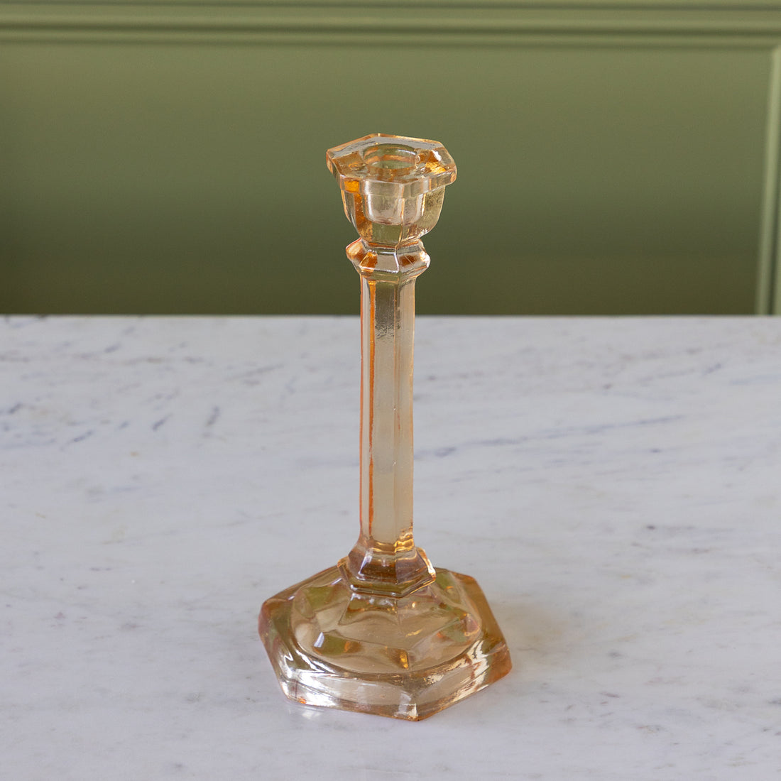 Amber Glass Taper Holder.