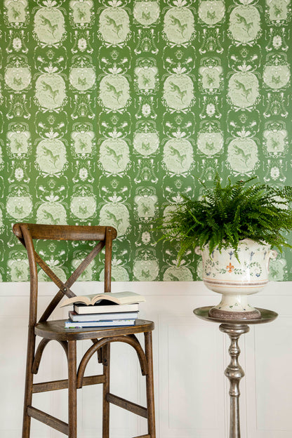 Moss Fable Toile Wallpaper