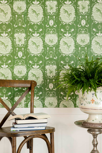 Moss Fable Toile Wallpaper
