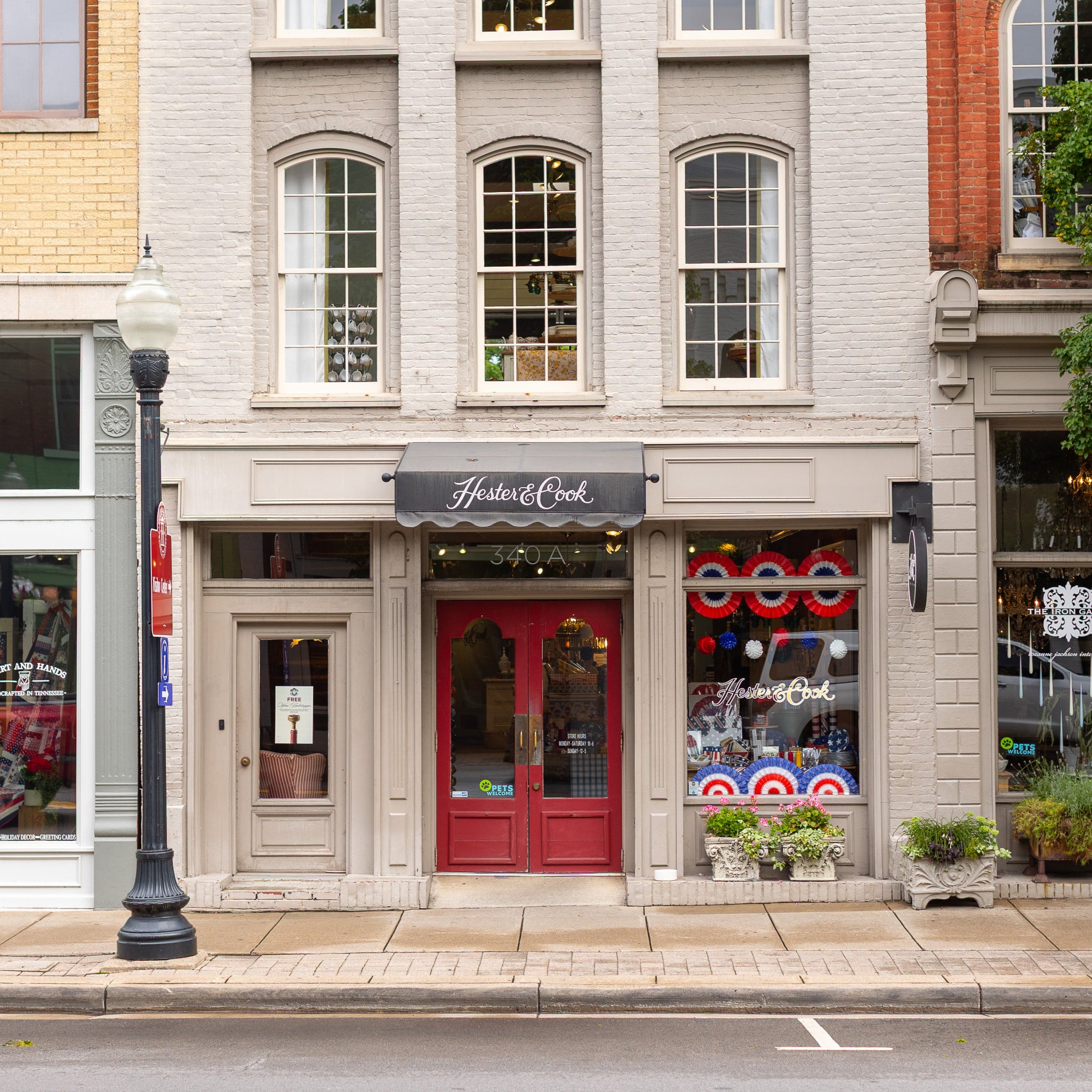 The storefront of Hester & Cook located in Franklin, Tennessee.
