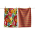Garden Tomato Dishtowel S/2 hanging on a clothes line.