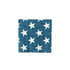 5" Navy with white stars paper napkin on white background.