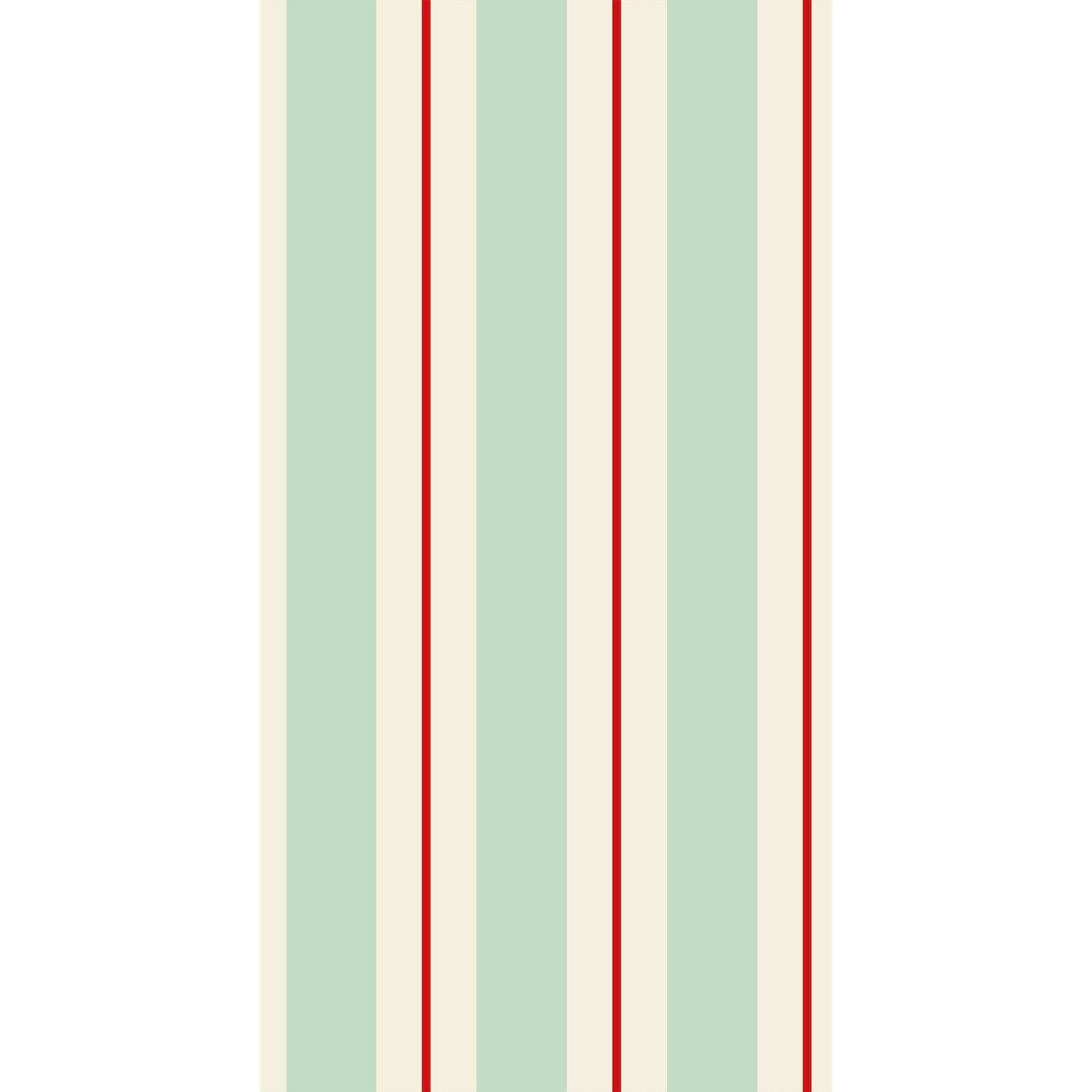 Seafoam &amp; Red Awning Stripe Guest Napkins