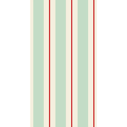 Seafoam &amp; Red Awning Stripe Guest Napkins