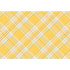 The Yellow Plaid Placemat featuring a yellow base and lines of purple and blue.