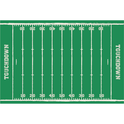 Touchdown Placemat illustrated to look like a football field with yard lines and &quot;Touchdown&quot; at the end of each side.
