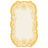 A white, die-cut rectangular card framed by an ornate floral design in bright yellow linework surrounding a blank white center rectangle for personalization.