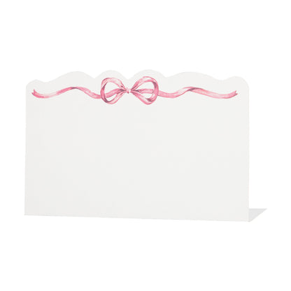 A Pink Bow Place Card by Hester &amp; Cook, perfect for adding a touch of loveliness to tables and buffets.