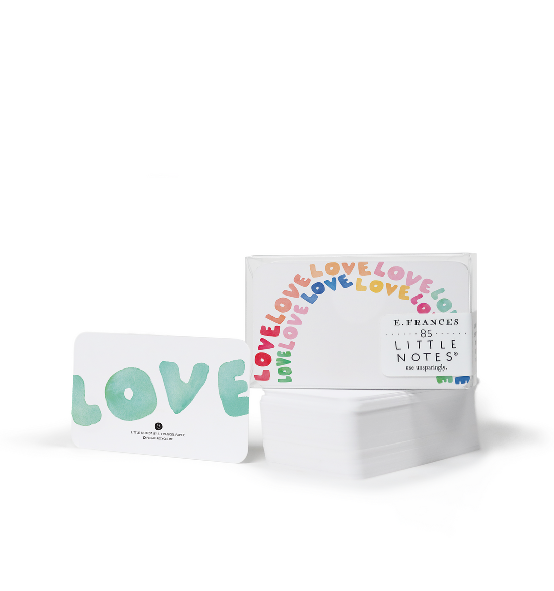 Rainbow Love Little Notes front and back.