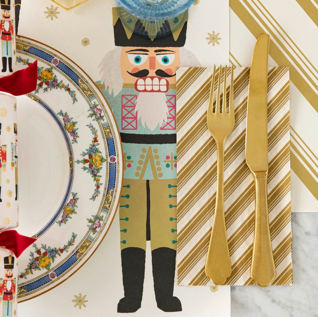 Gold Peppermint Stripe Guest Napkins