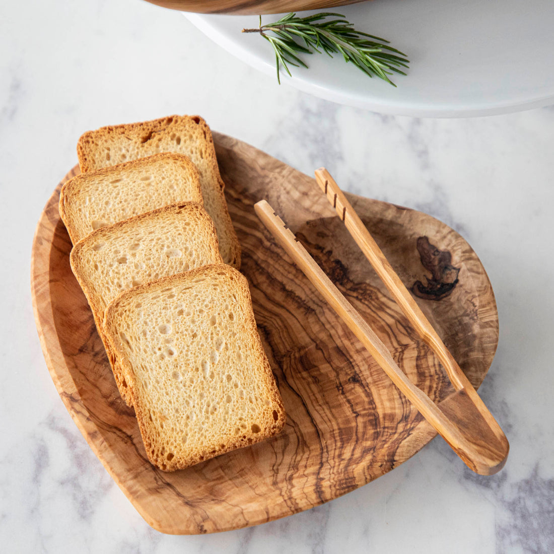 Olivewood Toast/Appetizer Tongs