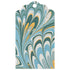 A unique blue and yellow Peacock Marbled Gift Tag made from handmade papers by Hester & Cook.